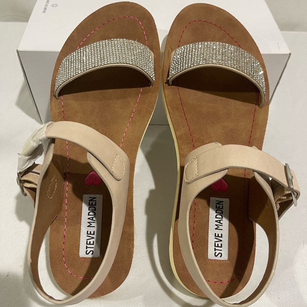Steve Madden Jprobler Footbed Sandal Big Girl Size 5